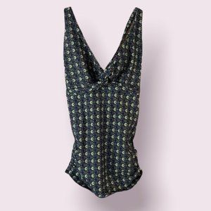 Jenna Sea- Peacock Pattern Strappy Swim Top